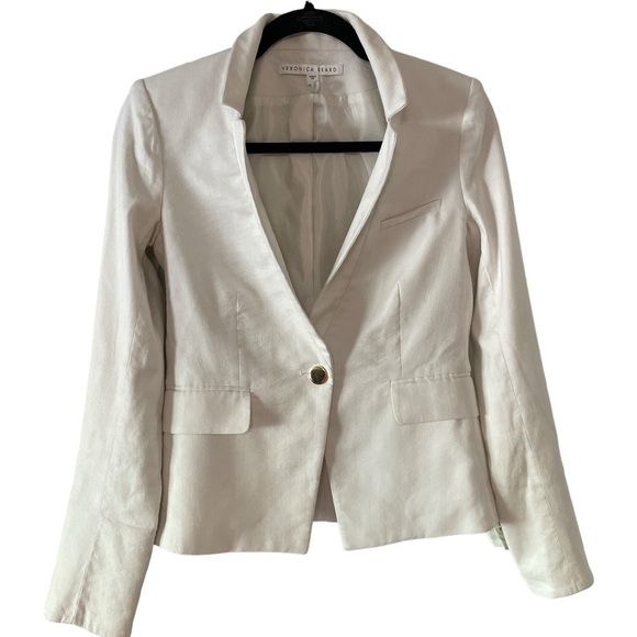 Veronica Beard Women’s Blazer Dickey Jacket White Off White Single button Size 2 - Picture 3 of 16